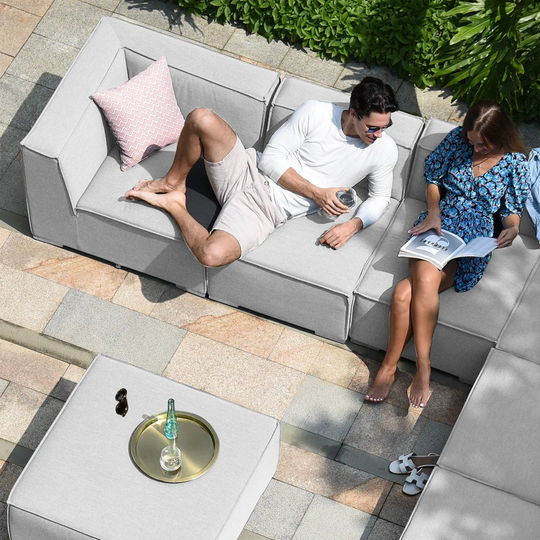 Ludvik Outdoor Fabric Large Corner Sofa Group