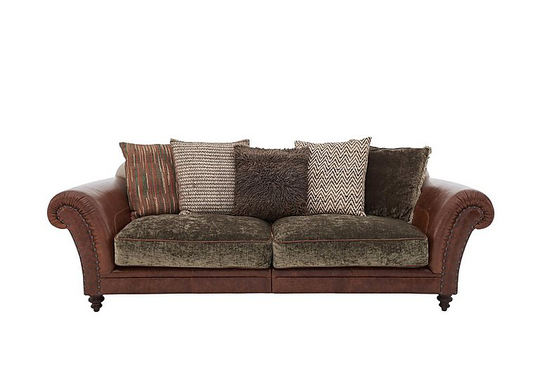 Tetrad - Northwood 3 Seater Scatter Back Leather Sofa - Brown