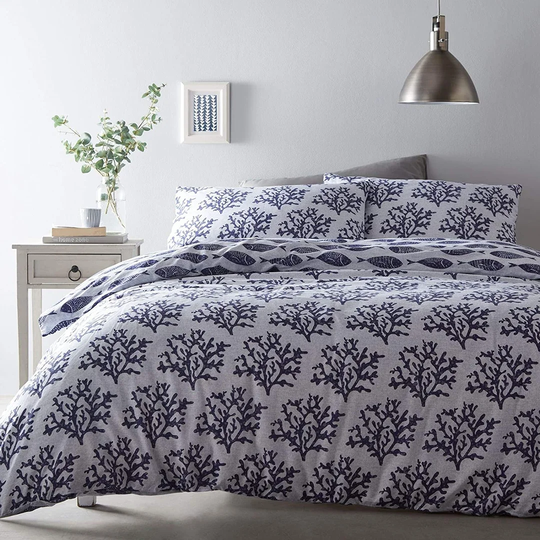 Danielburnham Blue Fish Easy Care Reversible Duvet Cover Set