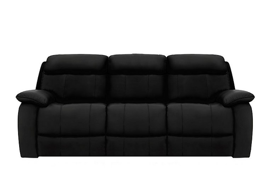 Moreno 3 Seater Leather Sofa - Black- World of Leather
