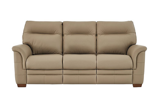 Parker Knoll - Hudson 3 Seater Leather Power Recliner Sofa - Beige