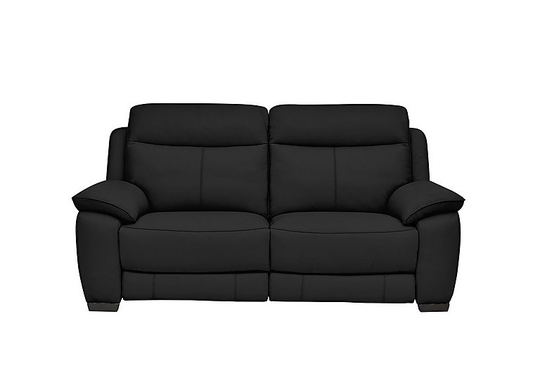 Starlight Express 2 Seater Leather Recliner Sofa with Power Headrests - Black- World of Leather
