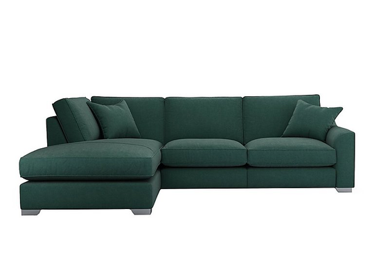 The Lounge Co. - Isobel Fabric Corner Sofa with Chaise End - Green