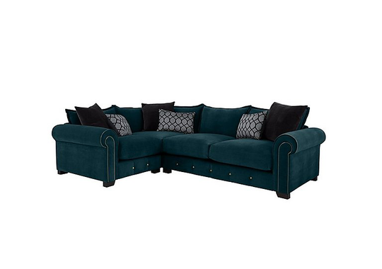Alexander and James - Sumptuous Medium Fabric Corner Sofa - Teal