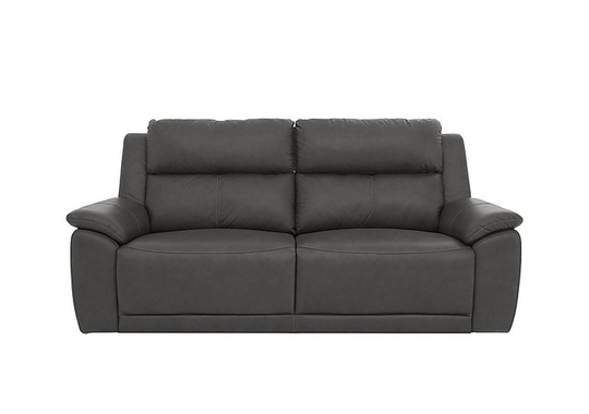 Utah 3 Seater Leather Sofa - Grey