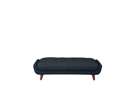 Rene Large Leather Footstool - Blue