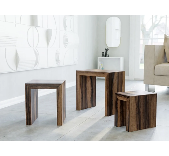Pune Solid Wood Nest Of 3 Tables