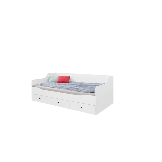 Desloge European Single Bed Frame with Drawers