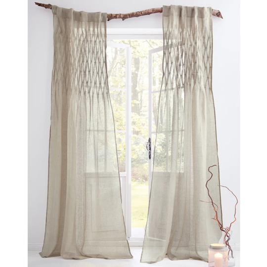 Rio Rod Pocket Semi Sheer Single Curtain