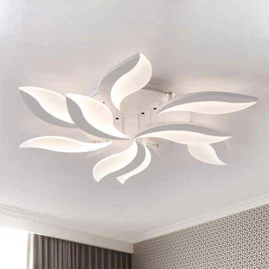 Petal LED Ceiling Light Dimmable With Remote Control, Bedroom Ceiling Lamp Modern Ceiling Lighting Chandelier Lamp, 9 Heads