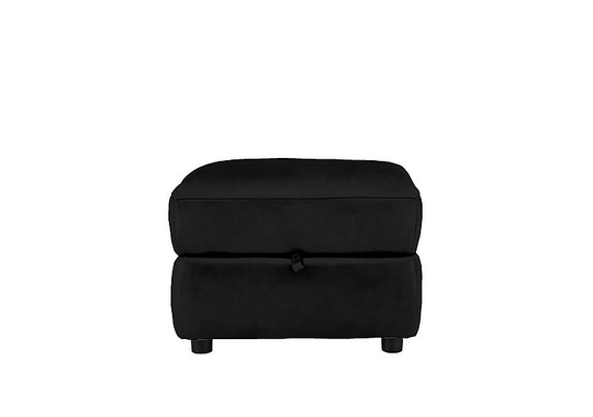Relax Station Revive Leather Storage Footstool - Black- World of Leather