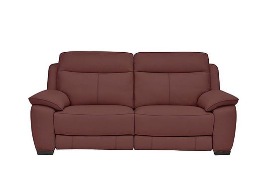 Starlight Express 3 Seater Leather Recliner Sofa with Power Headrests - Red- World of Leather