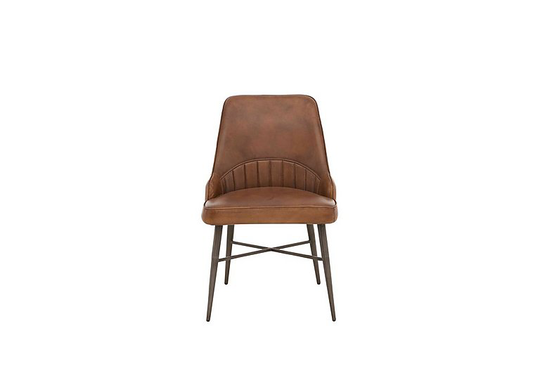 Val Leather Dining Chair - Brown