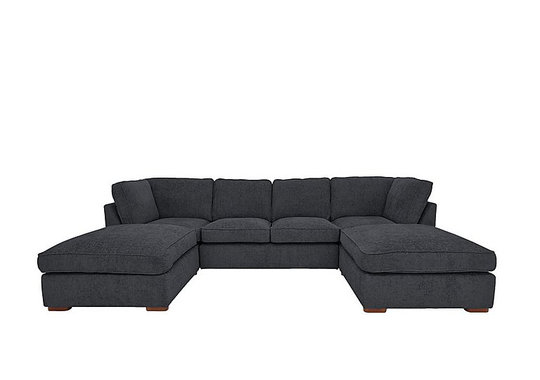 Emilia Large U-Shaped Corner Sofa - Blue