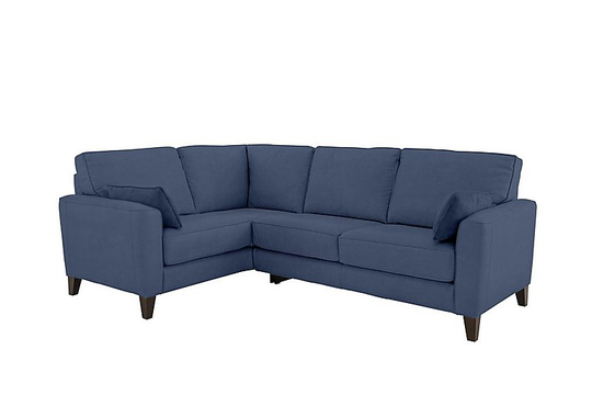 Brondby Small Fabric Corner Sofa - Blue