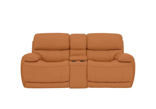 Relax Station Rocco 2 Seater Leather Power Rocker Sofa with Cupholders and Power Headrests - Yellow- World of Leather