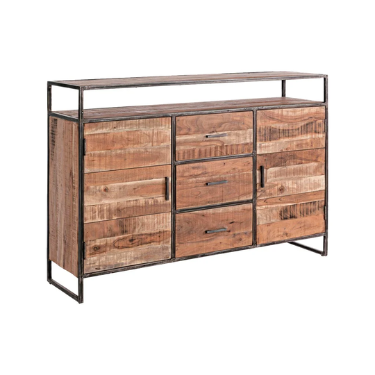 Naida 150Cm Wide 3 Drawer Acacia Solid Wood Sideboard