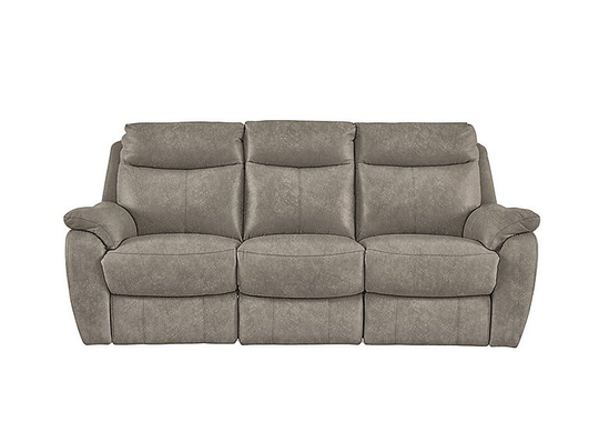 Snug 3 Seater Fabric Manual Recliner Sofa - Mink