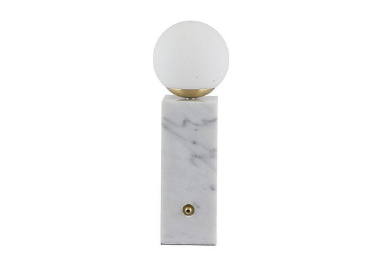 Orb White Marble Table Lamp - White