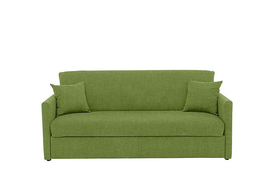 Versatile 3 Seater Fabric Sofa Bed with Slim Arms - Green