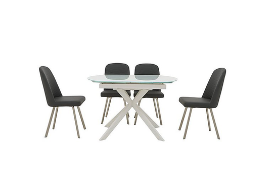 Wizard Extending Dining Table and 4 Chairs - Grey
