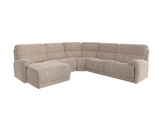 Link Fabric Corner Chaise Power Sofa - Cream