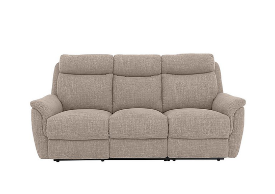 Orlando 3 Seater Fabric Power Recliner Sofa with Power Headrests - Beige