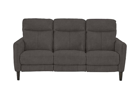 Compact Collection Petit 3 Seater Fabric Power Recliner Sofa - Grey