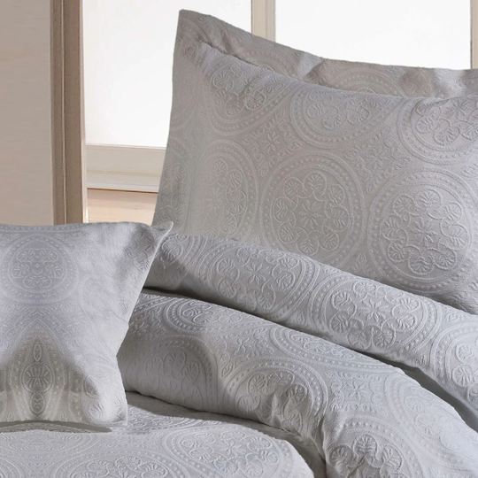 Sundown Percale/Jacquard Duvet Cover Set
