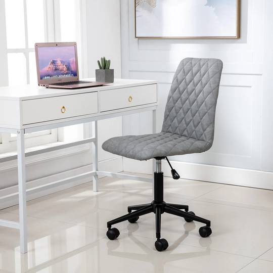 PU Leather Office Chair, Swivel Desk Chair, Gray