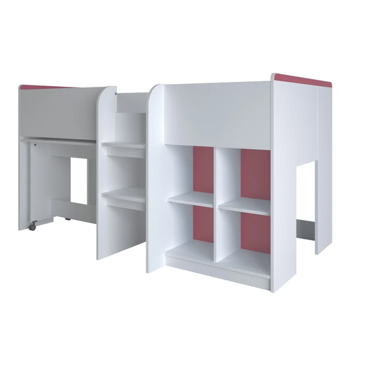 Merideth Single Mid Sleeper Bed with Shelves