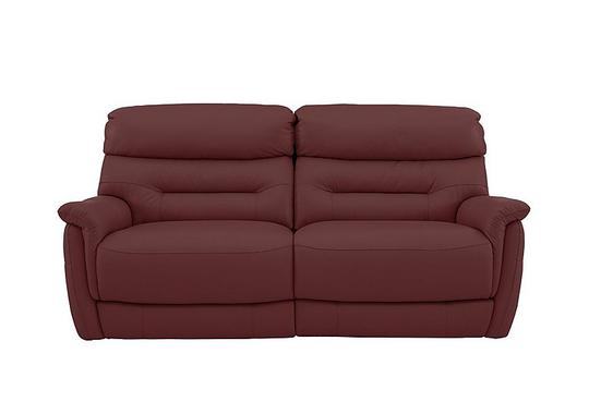 Chicago 3 Seater Leather Battery Recliner Sofa - Red- World of Leather
