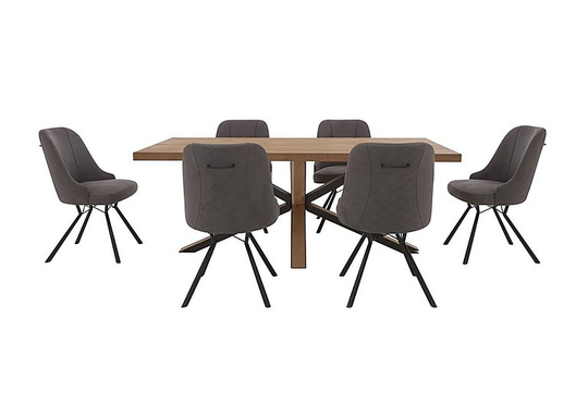 Habufa - Detroit Starburst Leg Dining Table with 6 Detroit Dining Chairs