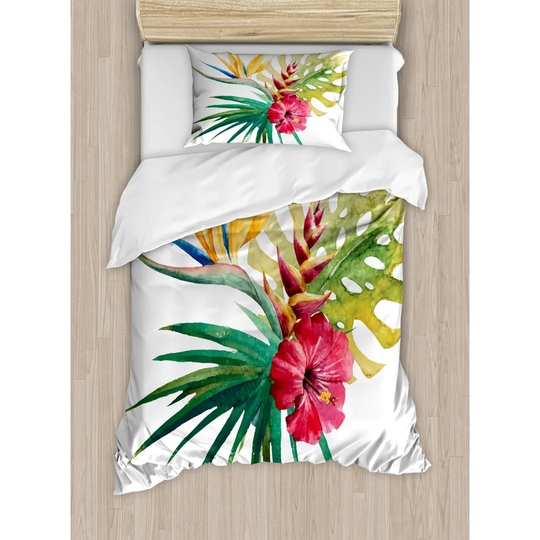 Geting Green/Pink 100% Microfibre 260 TC Duvet Cover Set