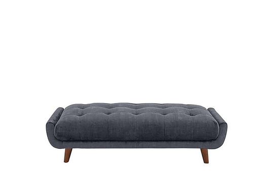 Rene Large Fabric Footstool - Grey