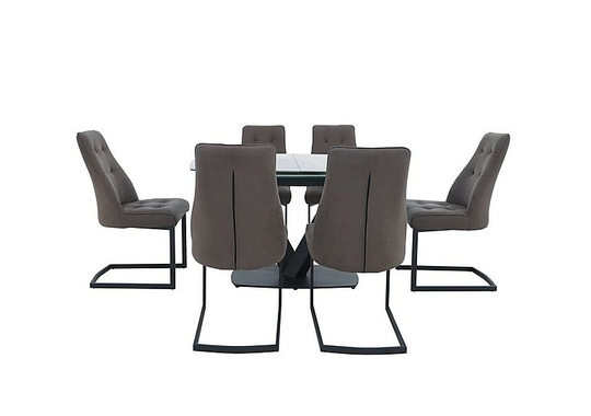 Merlin Small Extending Dining Table with 6 Merlin Dining Chairs Dining Set