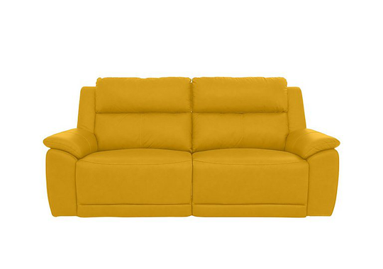 Utah 3 Seater Leather Sofa - Yellow