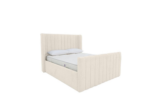 Eira High Foot End Ottoman Bed Frame - Double - Cream