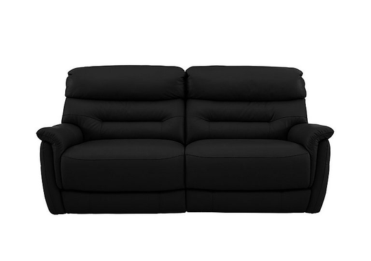 Chicago 3 Seater Leather Power Recliner Sofa - Black- World of Leather