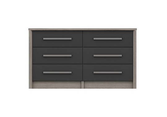 London Bedrooms - Euston 6 Drawer Wide Chest - Grey