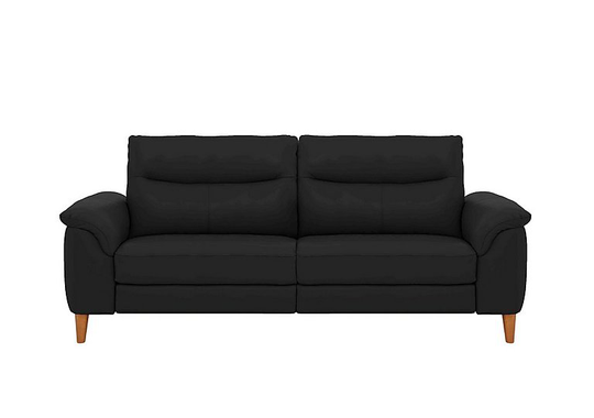 Morgan 3 Seater Leather Power Recliner Sofa - Black
