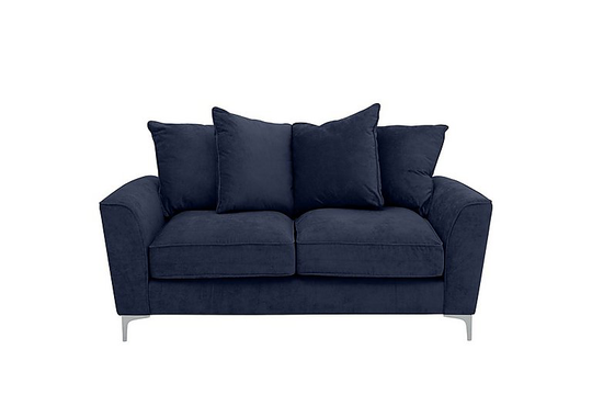 Legend 2 Seater Pillow Back Fabric Sofa - Blue