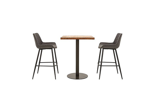 Earth Bar Table and 2 Rocket Bar Stools - Grey