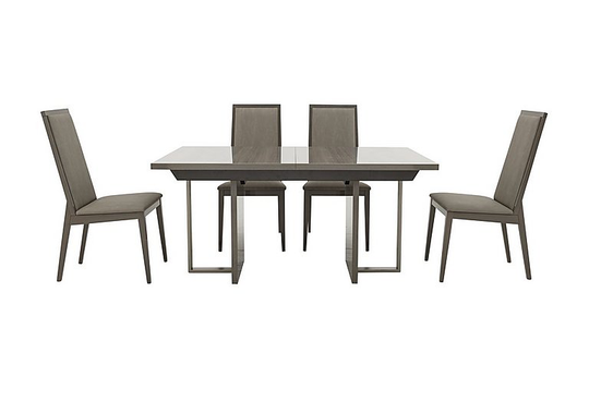 ALF - Movado Extending Dining Table and 4 Dining Chairs - 250-cm - Grey