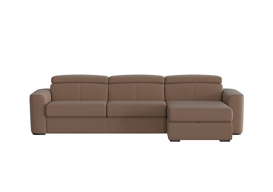 Infinity Fabric Corner Chaise Sofa Bed with Storage - Brown