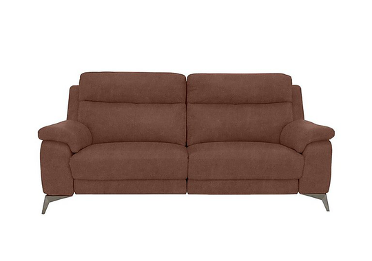 Missouri 3 Seater Fabric Power Recliner Sofa - Brown