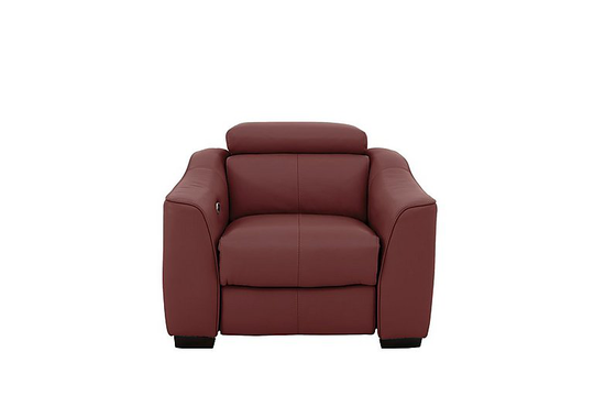 Elixir Leather Manual Recliner Armchair - Red- World of Leather
