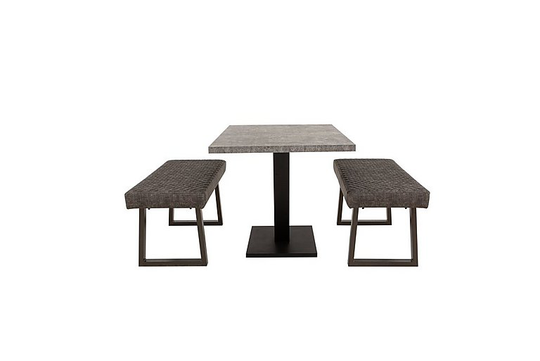 Rocket Dining Table and 2 Compact Earth Low Benches Dining Set