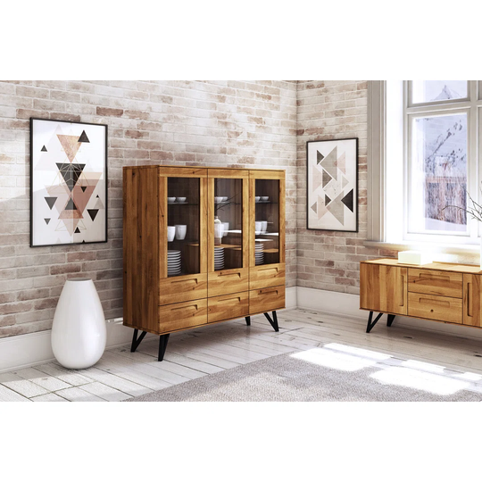 Cognato 136Cm Wide 8 Drawer Oak Solid Wood Sideboard
