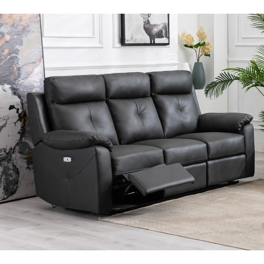Giovanna 193Cm Genuine Leather Pillow Top Arm Reclining Sofa